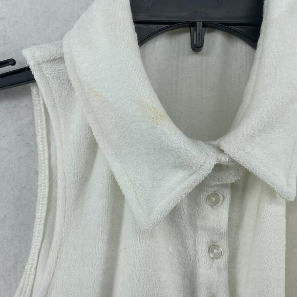 L.A Hearts Dress Women's Sz S White Terry Collared Button-Up Bodycon Sleeveless - Picture 9 of 12